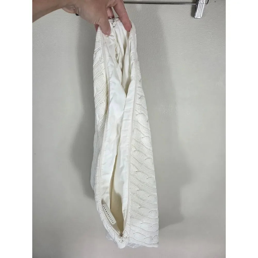 Pottery Barn Cream Cable Knit Pillow Cover 22 X 22